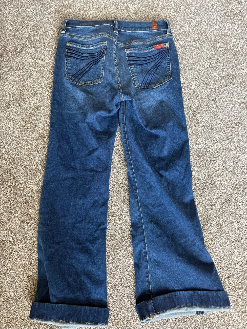 7 For All Mankind Dark Blue Boot Cut Jeans